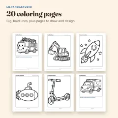 Little Panda's Things That Go Activity Book: coloring pages