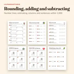 Little Panda's Third Grade Math Workbook: round add
