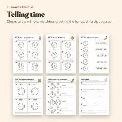 Little Panda's Third Grade Math Workbook: time