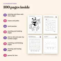 Little Panda's Unicorns and Fairy Tales Activity Book: what’s inside