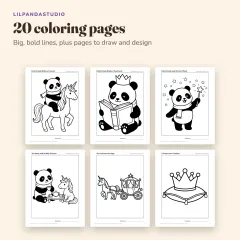 Little Panda's Unicorns and Fairy Tales Activity Book: coloring pages
