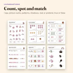Little Panda's Unicorns and Fairy Tales Activity Book: count and match