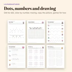 Little Panda's Unicorns and Fairy Tales Activity Book: dots and drawing