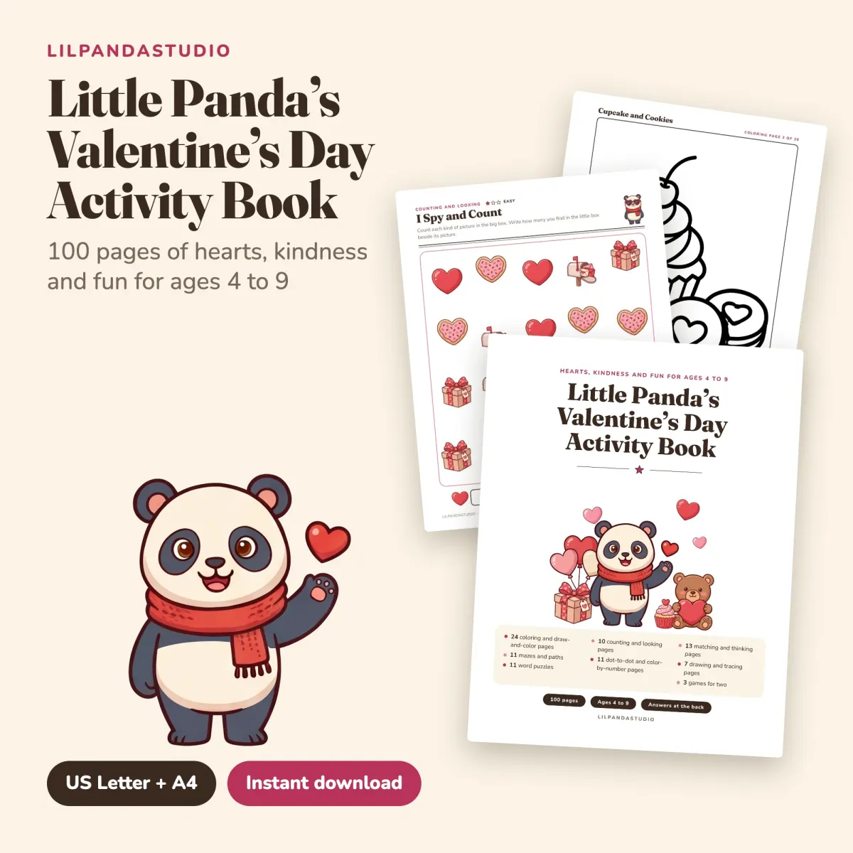 Little Panda's Valentine's Day Activity Book: cover