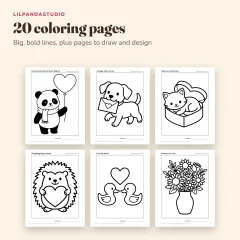 Little Panda's Valentine's Day Activity Book: coloring pages