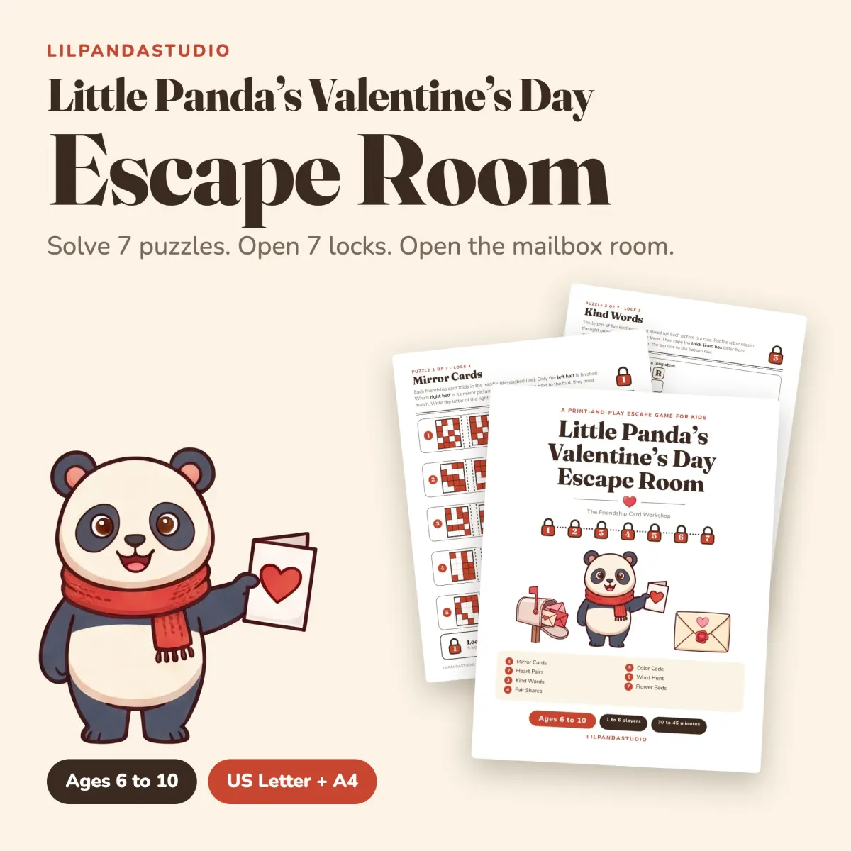 Little Panda’s Valentine’s Day Escape Room: cover