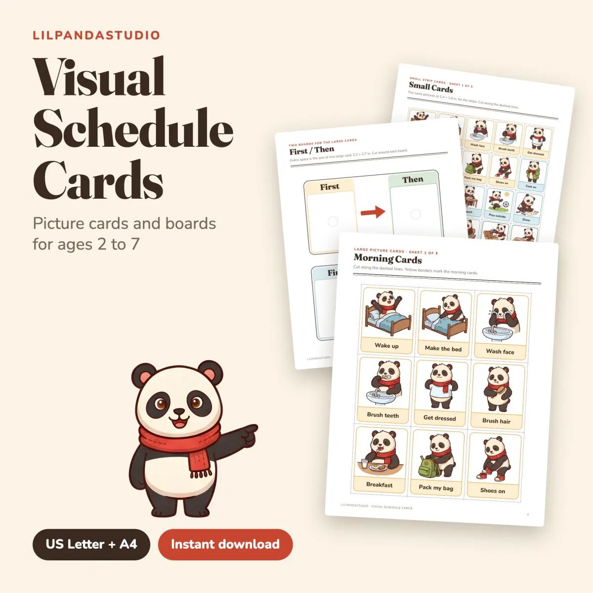 Visual Schedule Cards with Little Panda: cover