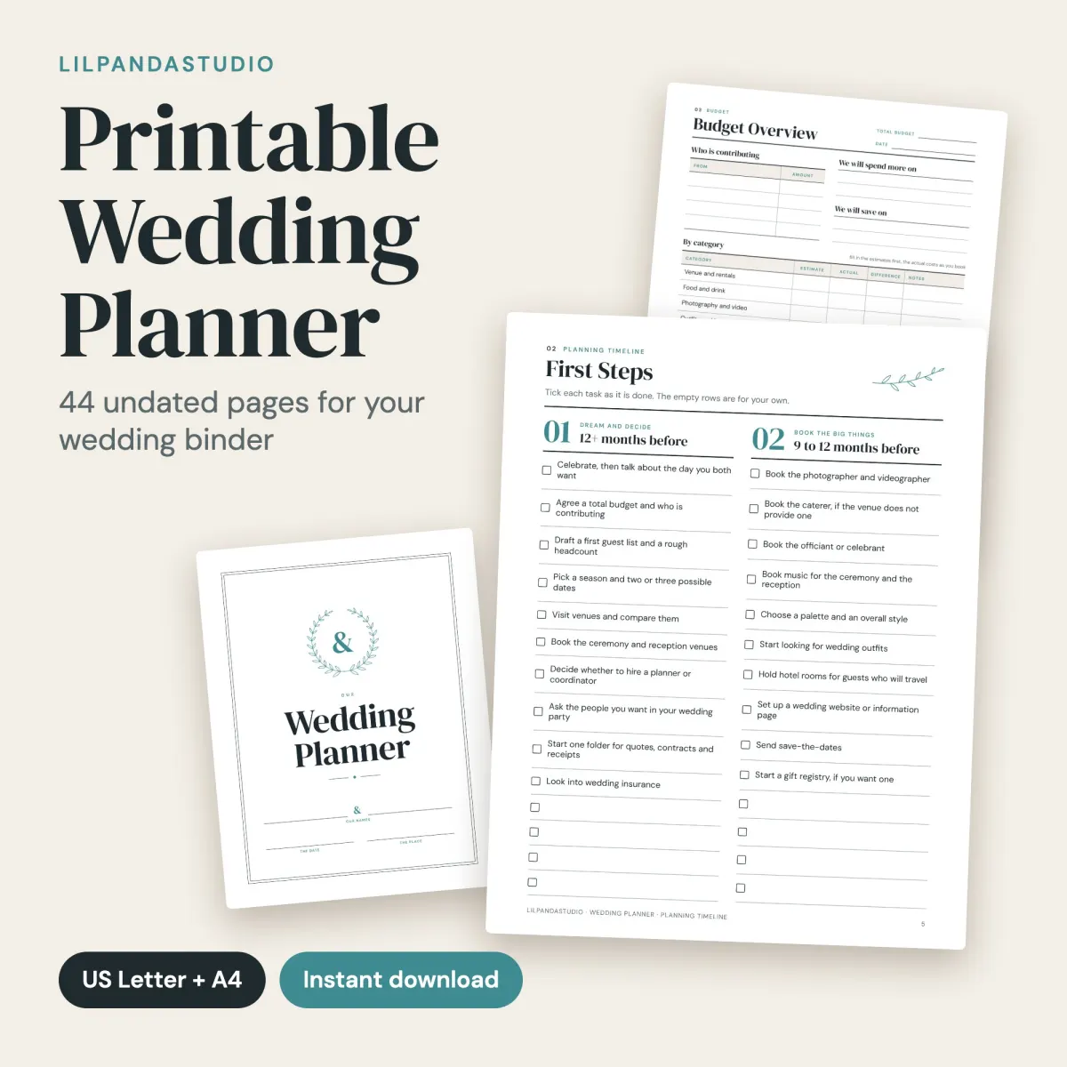 Wedding Planner Printable Kit: cover