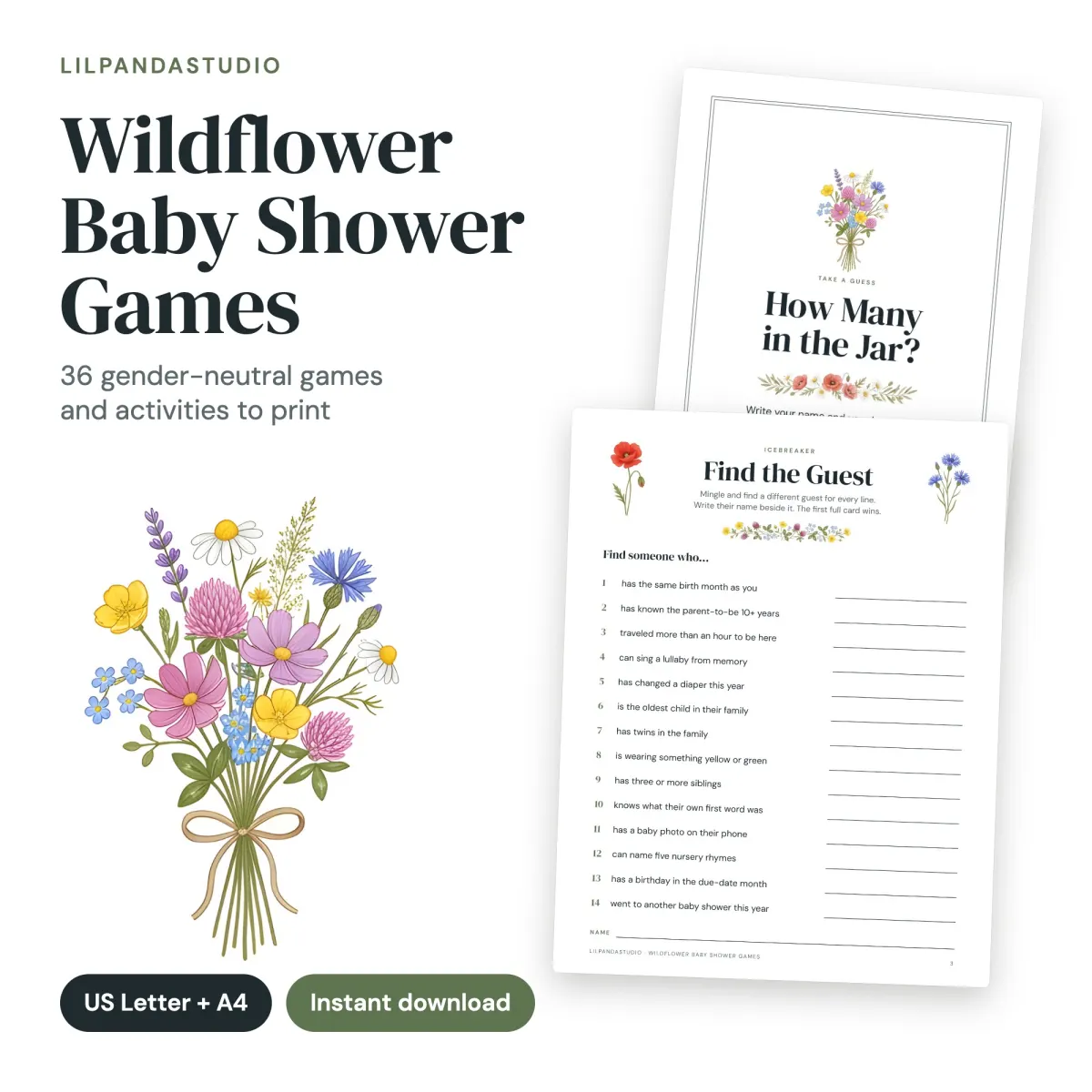 Wildflower Baby Shower Games: cover