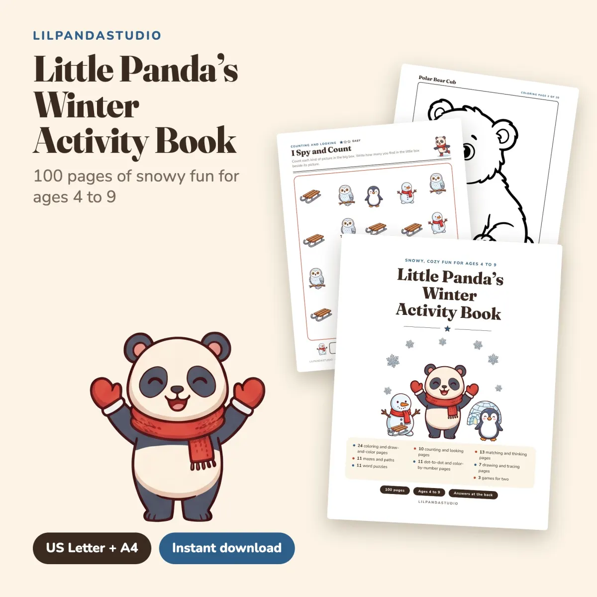 Little Panda's Winter Activity Book: cover