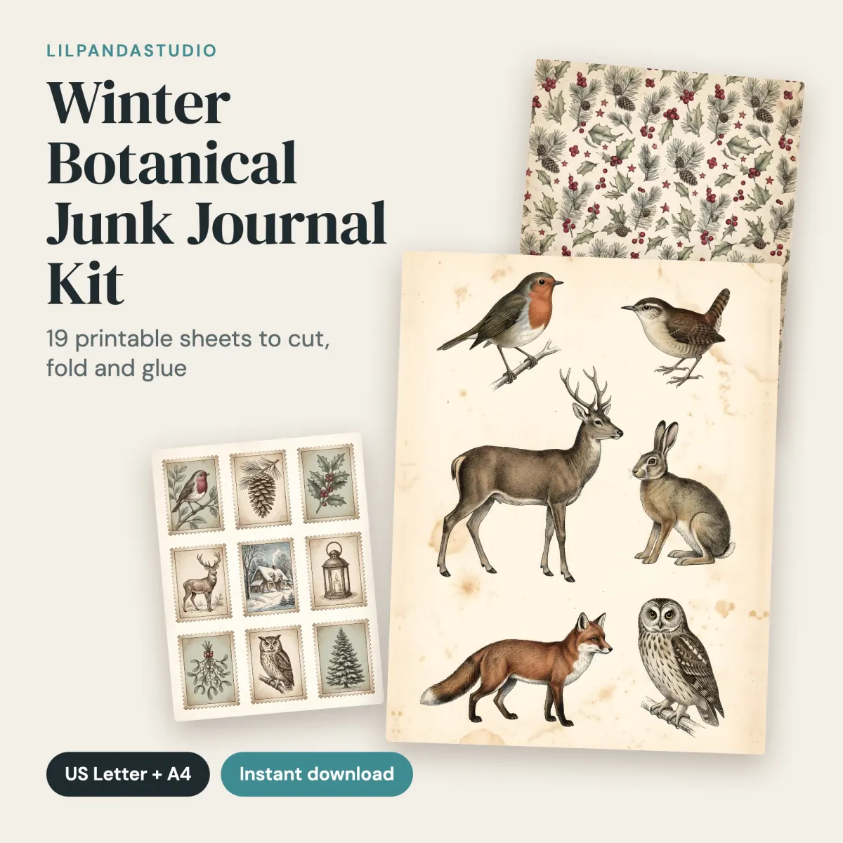 Winter Botanical Junk Journal Kit: cover